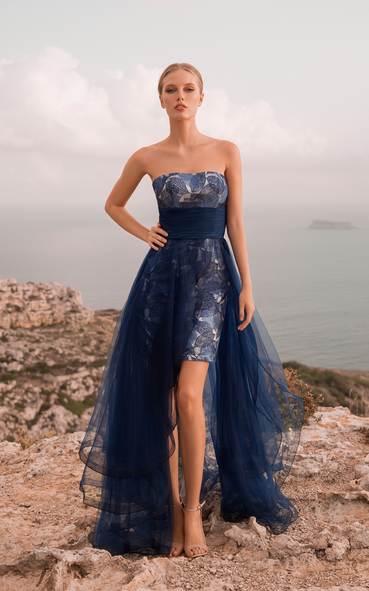 robe cocktail bleue